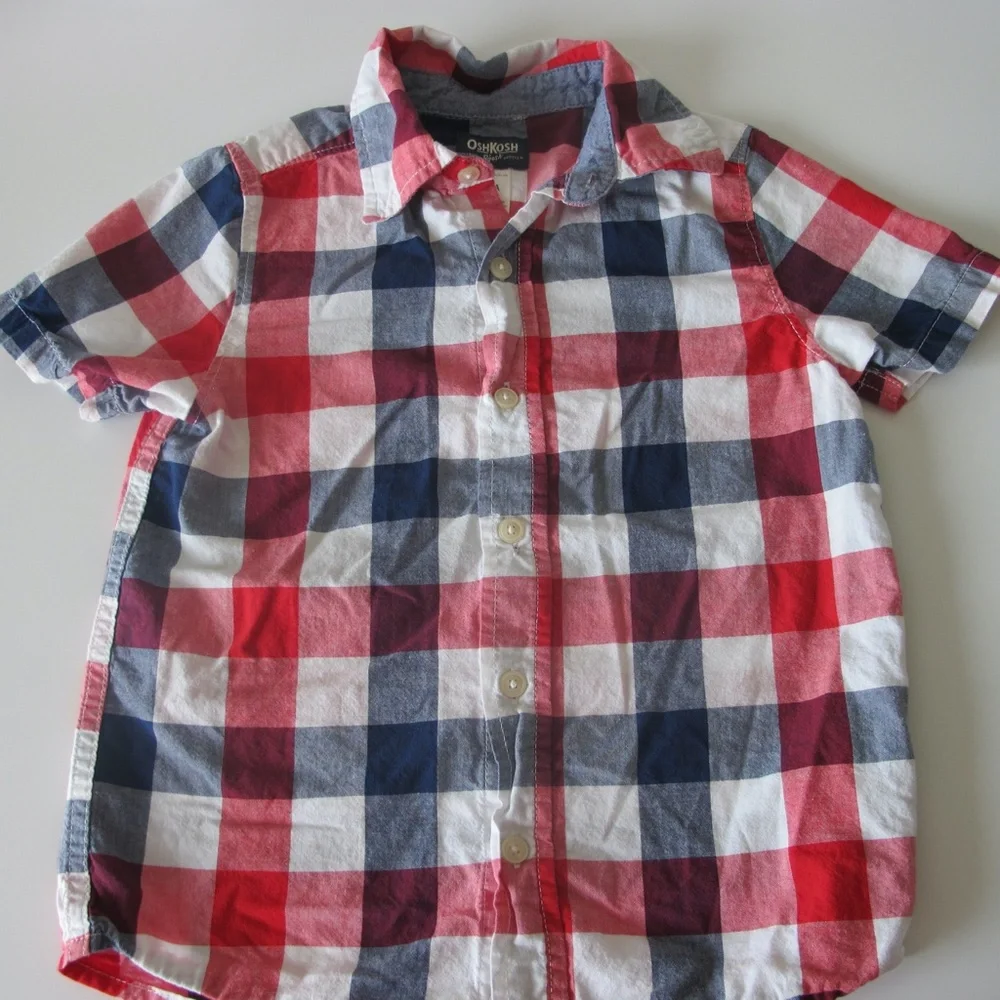 Bundle of 3 OshKosh B'Gosh & Old Navy Boy's Collared Shirts Size 6 & Small GUC